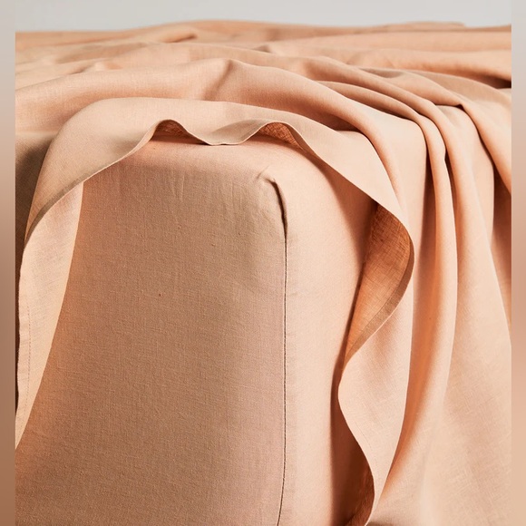 Terracottal 100% French Flax Linen Fitted Sheet Only, Queen - Picture 1 of 5
